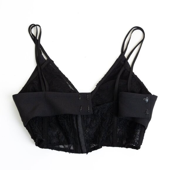 Jonathan Simkhai Lace Layered Top Bra Teegan Black - Picture 9 of 14